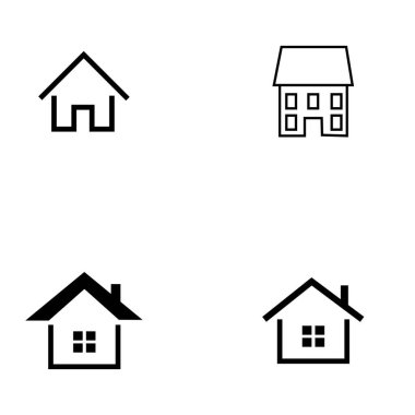 ev simgesi ya da logo izole edilmiş işaret işareti vektör illüstrasyonu - Yüksek kaliteli siyah biçim vektör simgelerinin koleksiyonu
