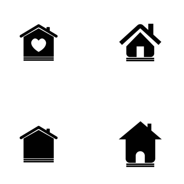 Casa Ícone Logotipo Isolado Símbolo Símbolo Vetor Ilustração Coleção Ícones —  Vetores de Stock