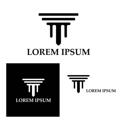 Sütun Logosu Şablonu Vektör İllüstrasyonu