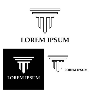 Sütun Logosu Şablonu Vektör İllüstrasyonu