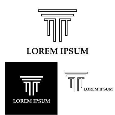 Sütun Logosu Şablonu Vektör İllüstrasyonu