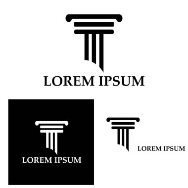 Sütun Logosu Şablonu Vektör İllüstrasyonu