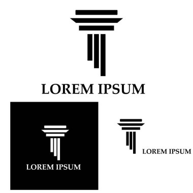 Sütun Logosu Şablonu Vektör İllüstrasyonu