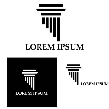Sütun Logosu Şablonu Vektör İllüstrasyonu