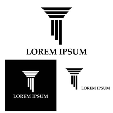 Sütun Logosu Şablonu Vektör İllüstrasyonu