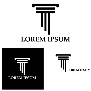 Sütun Logosu Şablonu Vektör İllüstrasyonu