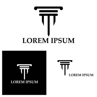 Sütun Logosu Şablonu Vektör İllüstrasyonu