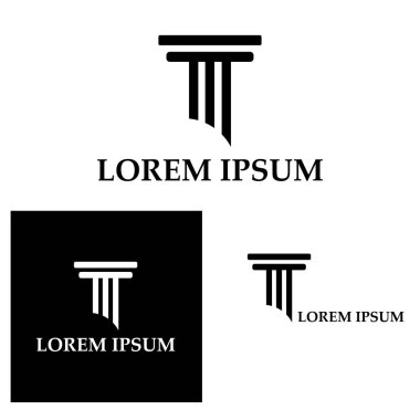 Sütun Logosu Şablonu Vektör İllüstrasyonu