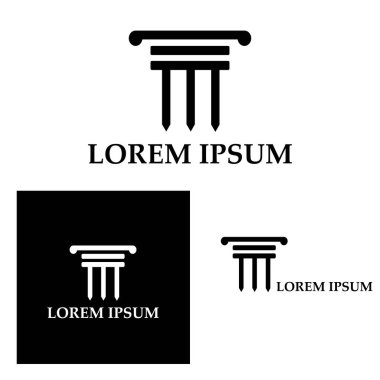 Sütun Logosu Şablonu Vektör İllüstrasyonu