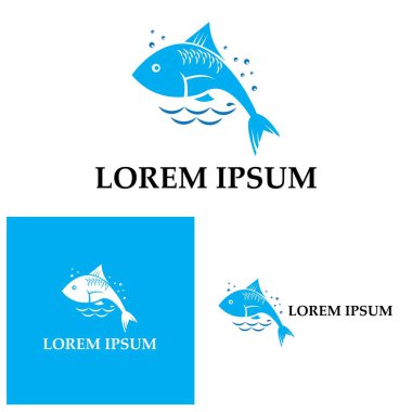 Balık logosu şablonu. Yaratıcı vektör sembolü