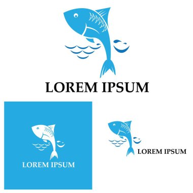Balık logosu şablonu. Yaratıcı vektör sembolü