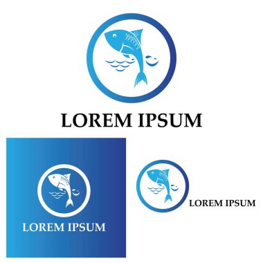 Balık logosu şablonu. Yaratıcı vektör sembolü