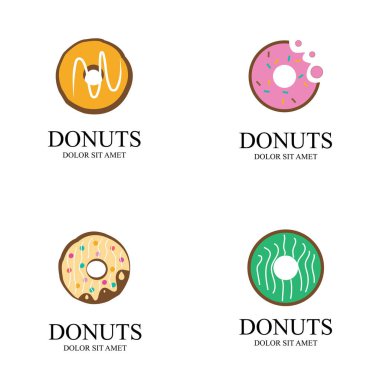 Donuts illüstrasyon logo vektör şablonu