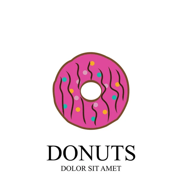 Donuts illüstrasyon logo vektör şablonu