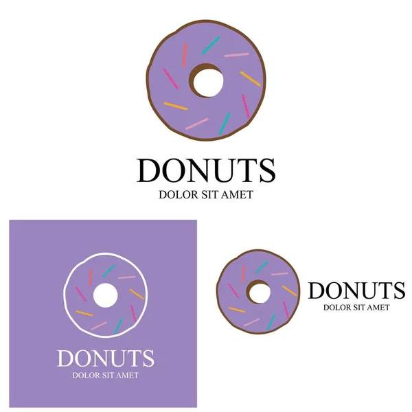 Donuts Ilustración Logo Vector Plantilla — Vector de stock