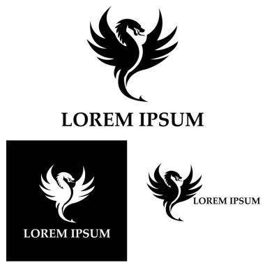 Dragon vektör resimleme logo şablonu