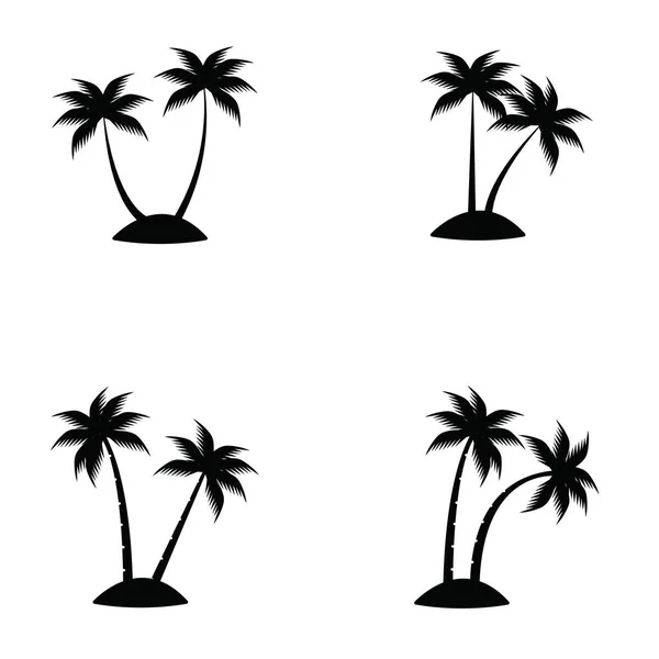 Árbol Coco Icono Vector Ilustración — Archivo Imágenes Vectoriales