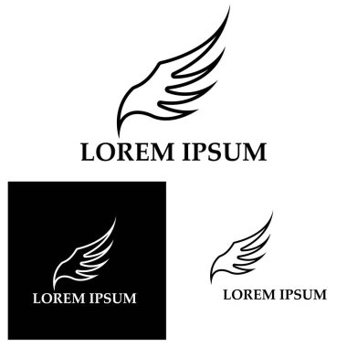 Kanat illüstrasyon logo vektör tasarımı