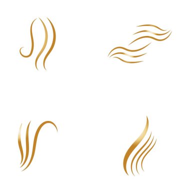 saç dalgası logo vektör çizimi tasarımı