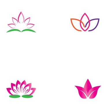Güzellik Vektörü Nilüfer çiçekleri logo şablonu tasarımı simgesi