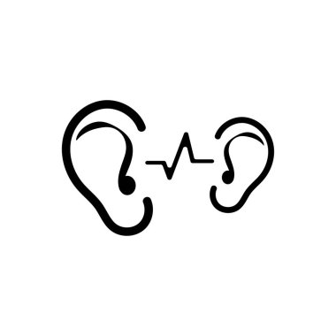 İşitme Logosu Şablon vektör tasarımı