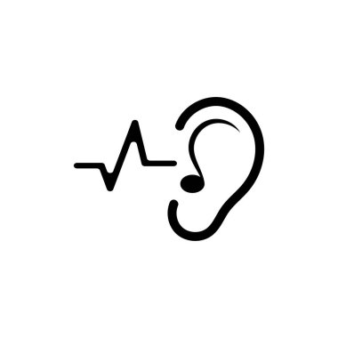 İşitme Logosu Şablon vektör tasarımı