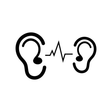 İşitme Logosu Şablon vektör tasarımı