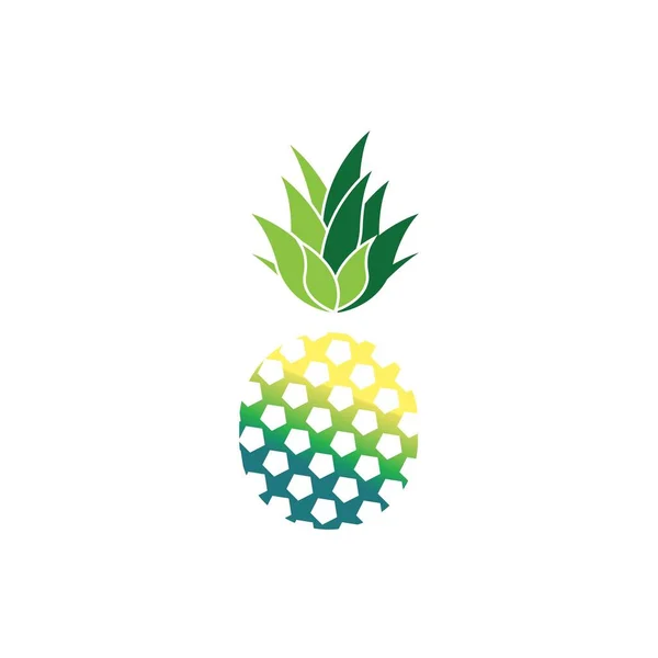 Abacaxi Logotipo Vetor Ilustração Fundo — Vetor de Stock