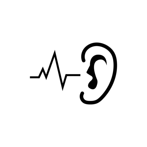 Wzór Wektorowej Ikony Wektora Słuchu Logo — Wektor stockowy