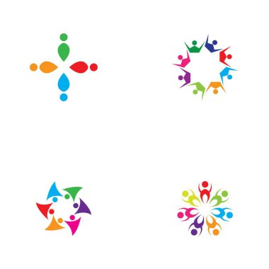 Topluluk, ağ ve sosyal simge tasarım şablonu