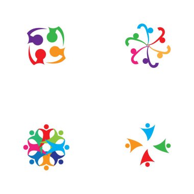 Topluluk, ağ ve sosyal simge tasarım şablonu