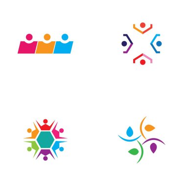 Topluluk, ağ ve sosyal simge tasarım şablonu