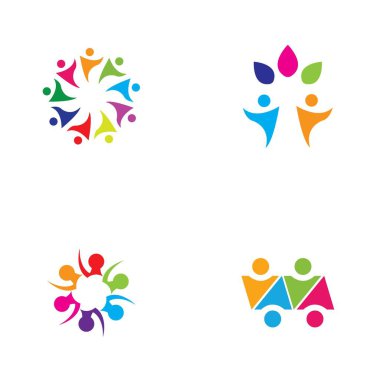 Topluluk, ağ ve sosyal simge tasarım şablonu