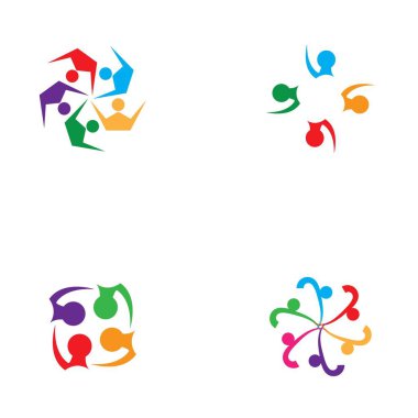 Topluluk, ağ ve sosyal simge tasarım şablonu