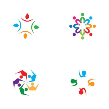 Topluluk, ağ ve sosyal simge tasarım şablonu