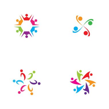 Topluluk, ağ ve sosyal simge tasarım şablonu