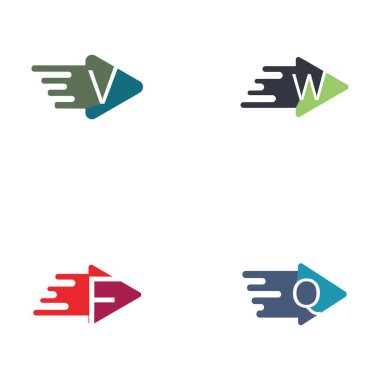 hareket üçgeni oynatma harfi yarım logo tasarımı