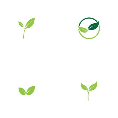 Yeşil ağaç yaprağı ekoloji doğa elementi vektörü logoları