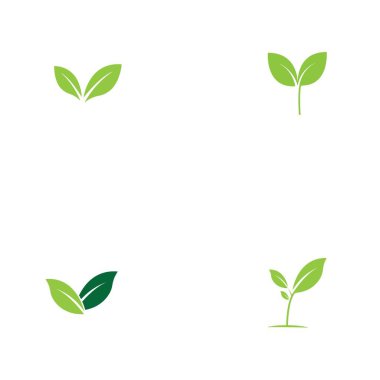 Yeşil ağaç yaprağı ekoloji doğa elementi vektörü logoları