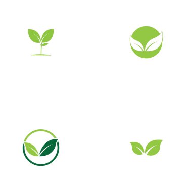 Yeşil ağaç yaprağı ekoloji doğa elementi vektörü logoları