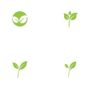 Yeşil ağaç yaprağı ekoloji doğa elementi vektörü logoları