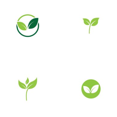 Yeşil ağaç yaprağı ekoloji doğa elementi vektörü logoları