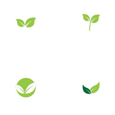 Yeşil ağaç yaprağı ekoloji doğa elementi vektörü logoları