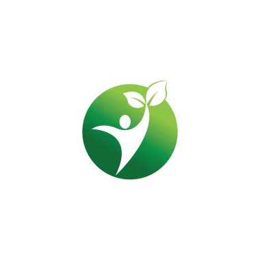 İnsan Sağlıklı Yaşam Logosu şablon vektör simgesi