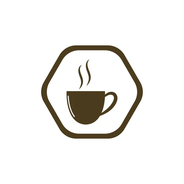 Filiżanka Kawy Logo Szablon Wektor Projekt Ikony — Wektor stockowy