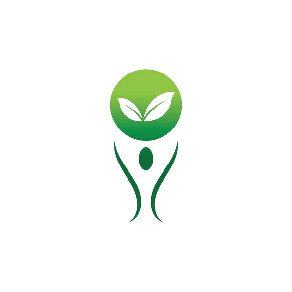Human Healthy Life Logo Template Vector Icon — Stock Vector