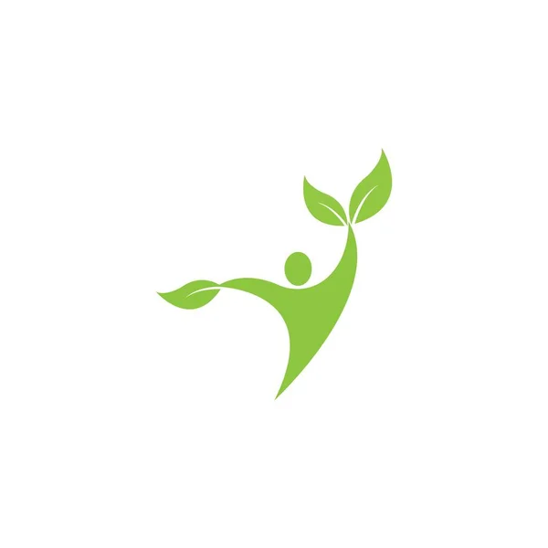 Vida Saudável Humana Logotipo Modelo Vetor Ícone — Vetor de Stock