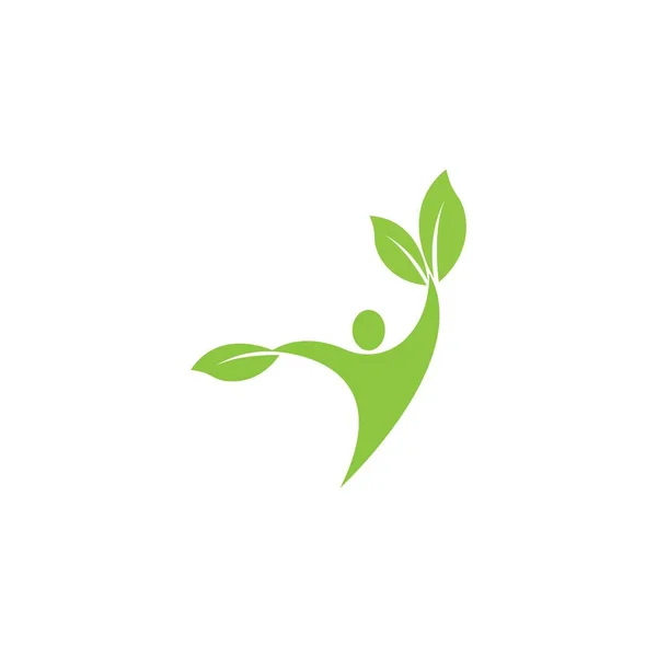 Vida Saudável Humana Logotipo Modelo Vetor Ícone — Vetor de Stock