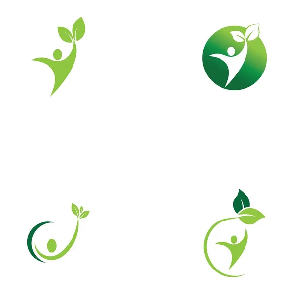 Human Healthy Life Logo Template Vector Icon — Stock Vector