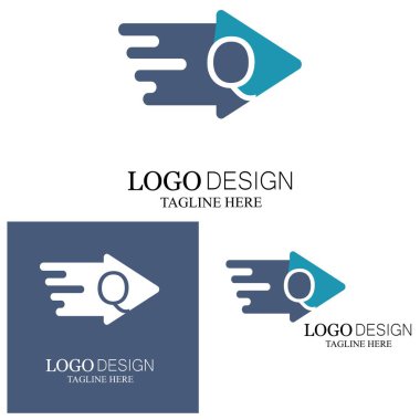 hareket üçgeni oynatma harfi yarım logo tasarımı